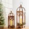 Glitzhome&#xAE; Farmhouse Natural Wooden Church Window Frame Lanterns, 2ct.